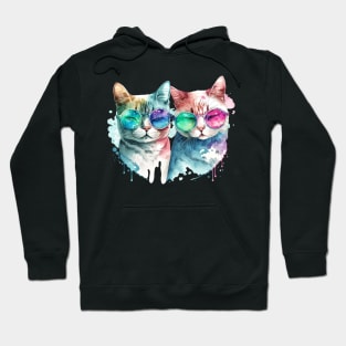 Cat Couple valentines day Hoodie